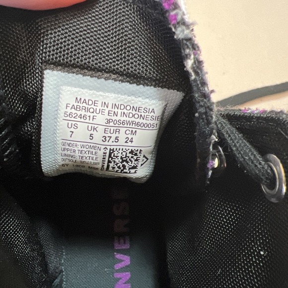 Converse All Star Shoes Womens 7 Purple Plum White High Top Sneakers - Picture 6 of 8